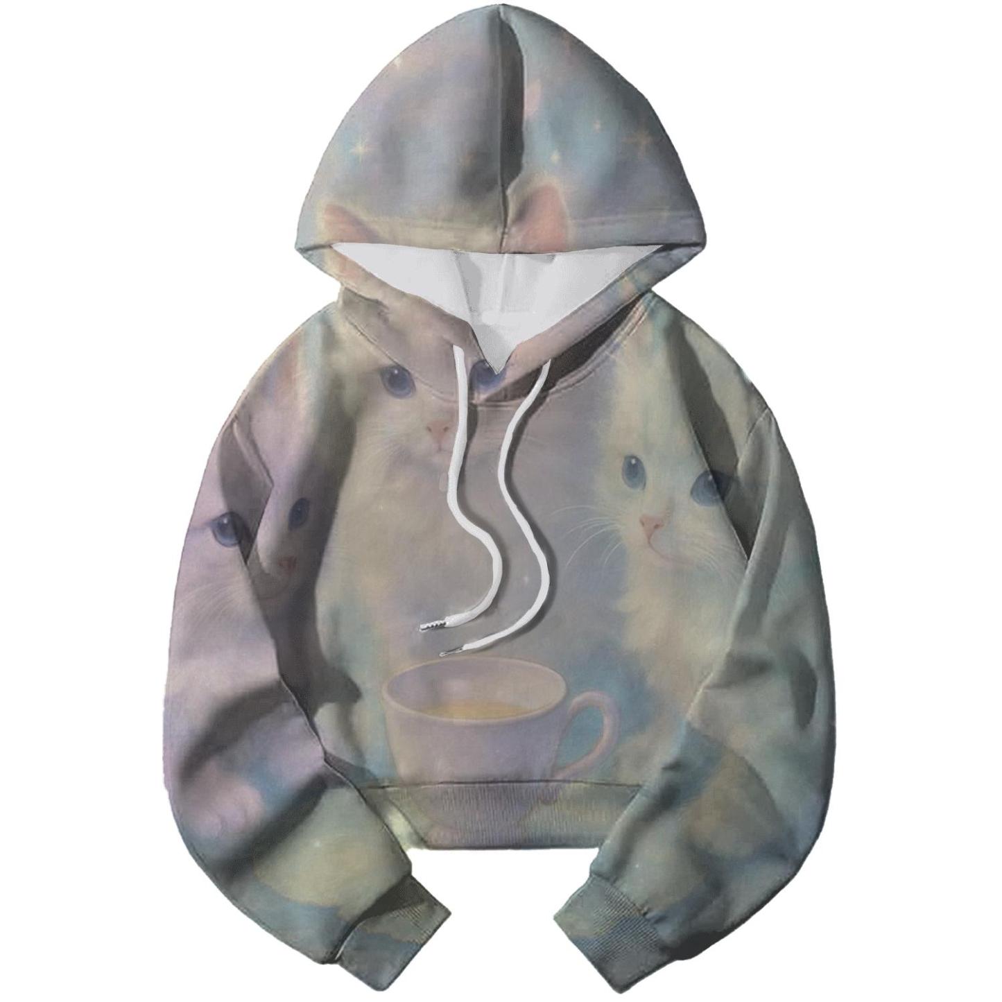 Moonbeam Tea Party Cat heavyweight hoodies