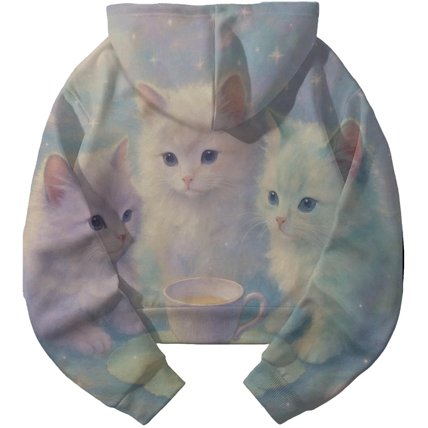 Moonbeam Tea Party Cat heavyweight hoodies