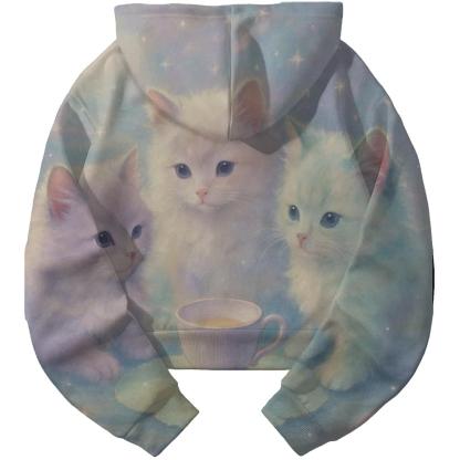 Moonbeam Tea Party Cat heavyweight hoodies