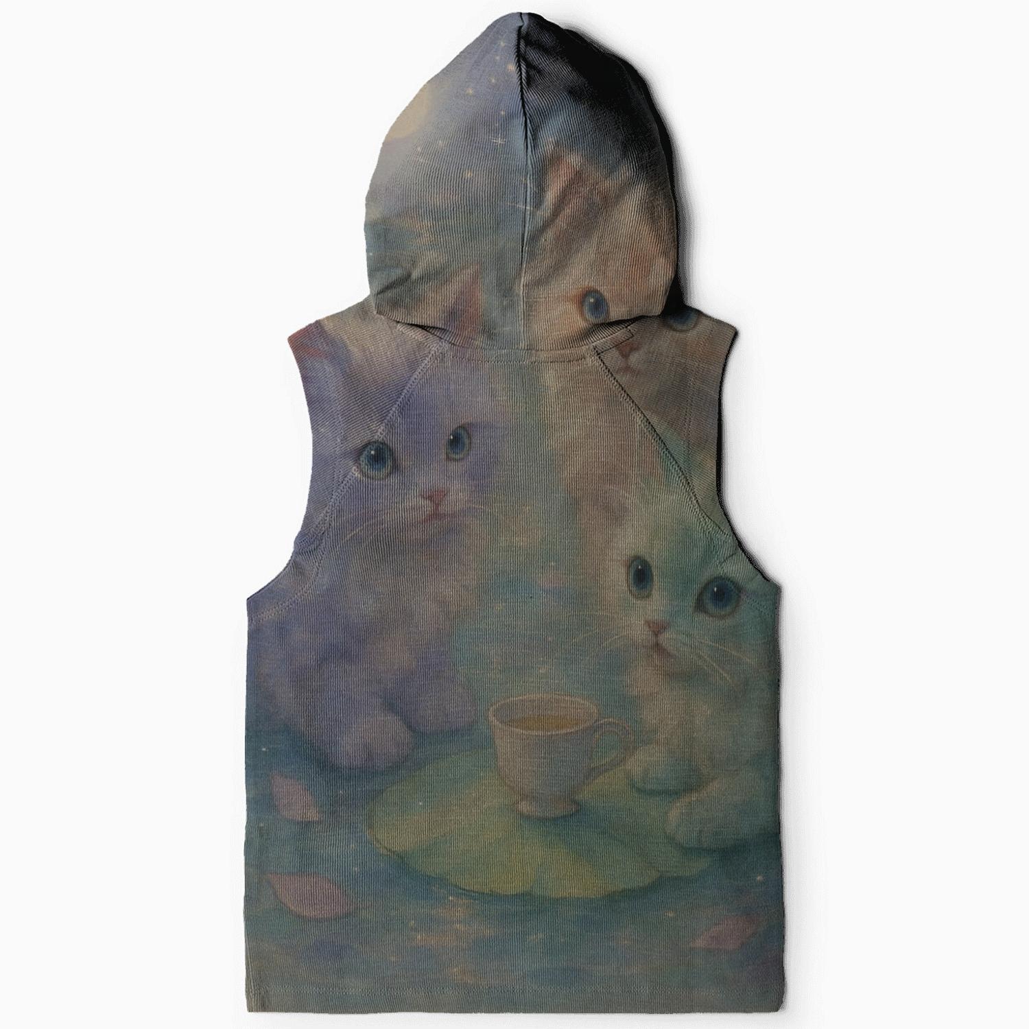 Moonbeam Tea Party Cat graphic hoodies