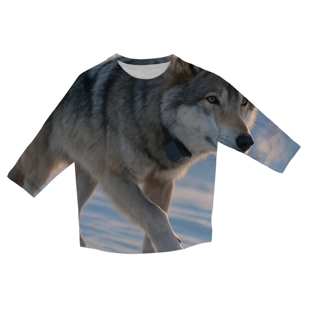 Alpine Research Wolf At Dawn designer 3/4 sleeve blouses