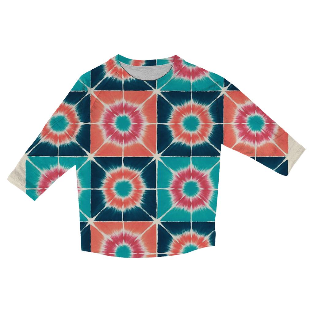 Kaleidoscope Itajime Stars printed three quarter sleeve shirts