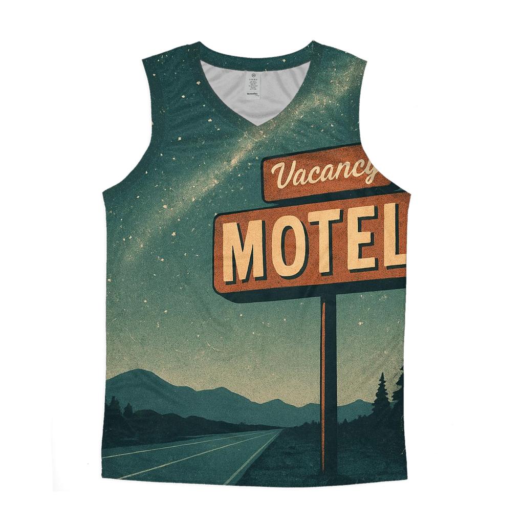 Vintage Cosmic Roadside Motel Poster designer workout tanks
