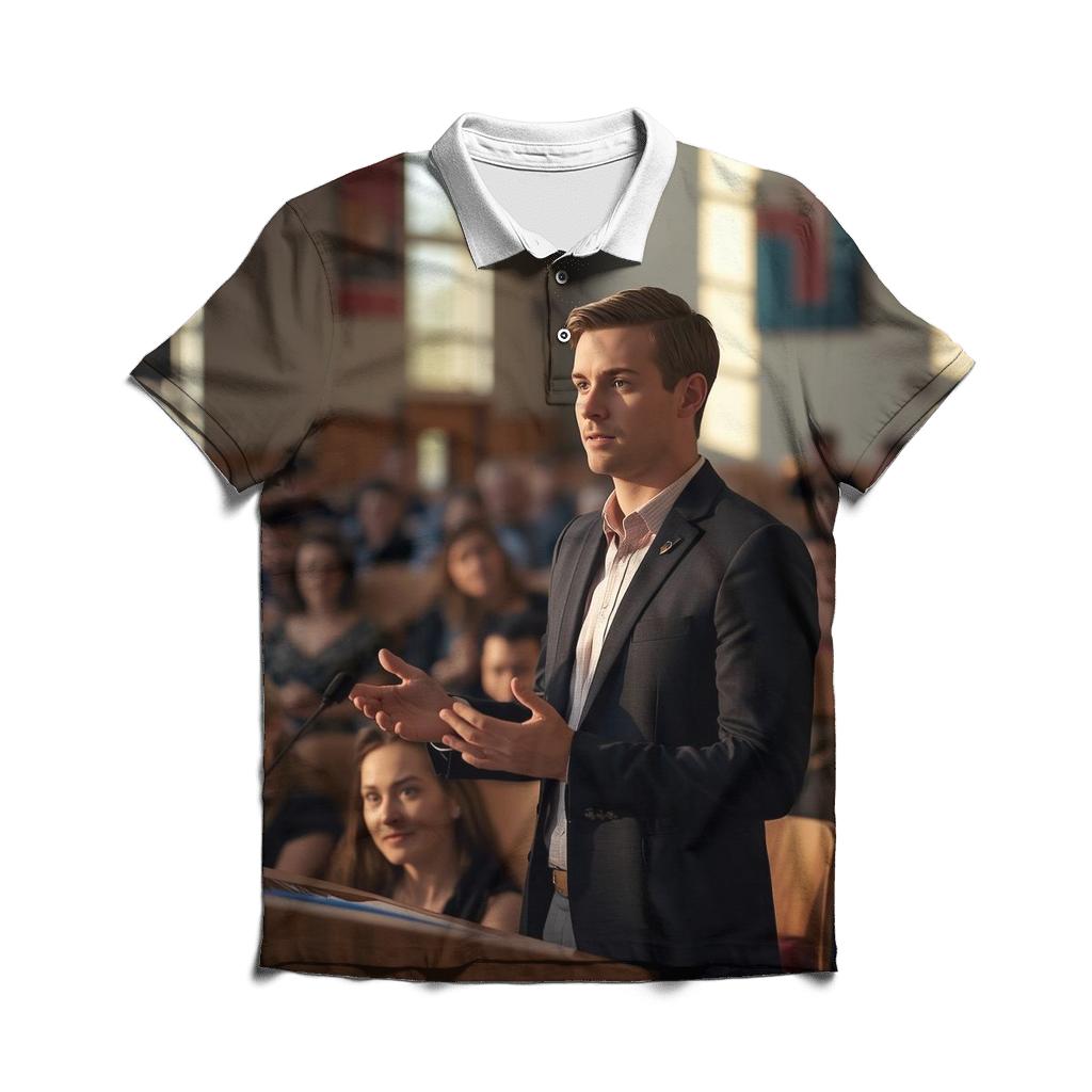 Charlie Kirk Hosting A College Campus Dialogue premium cotton polo shirts