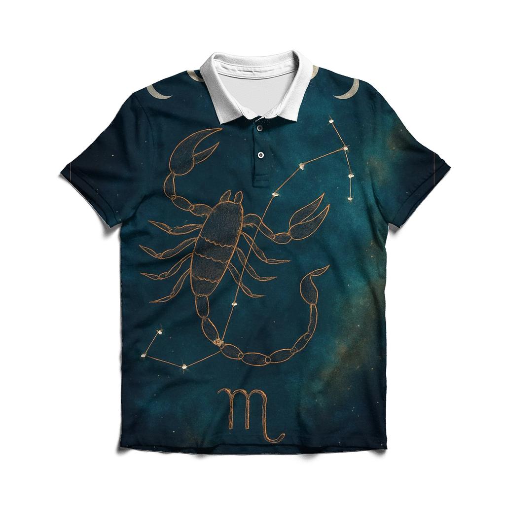 Scorpio Nocturne Constellation Talisman custom polo shirts