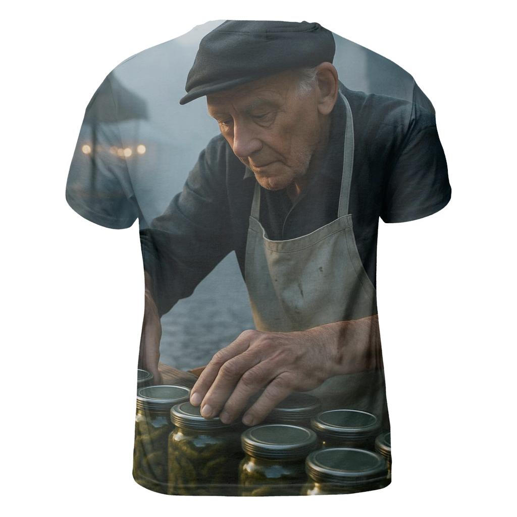 Market Cornichon Vendor At Dawn creative print fashion shirts