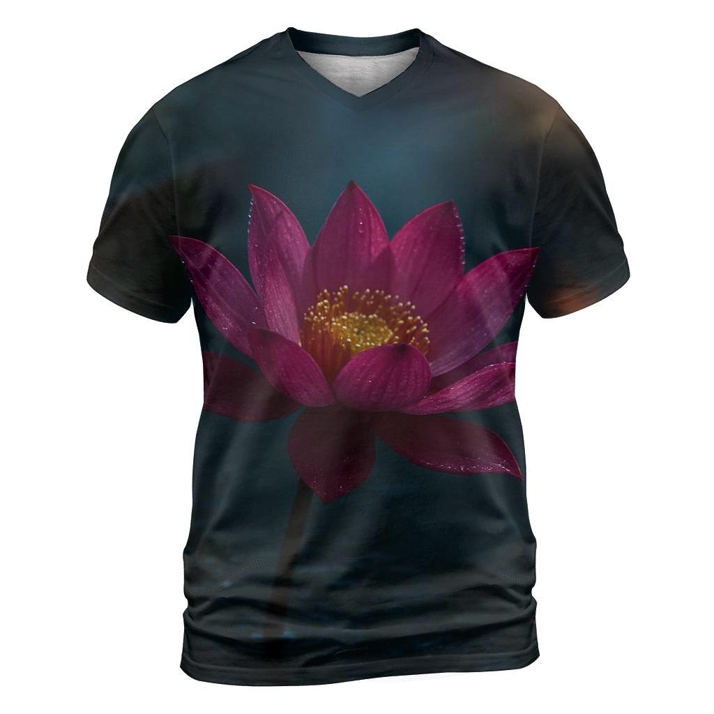 Midnight Lotus On Abandoned Canal creative print fashion shirts