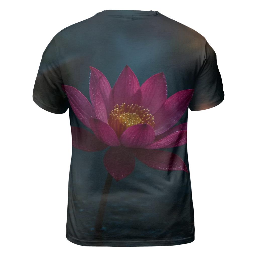 Midnight Lotus On Abandoned Canal creative print fashion shirts