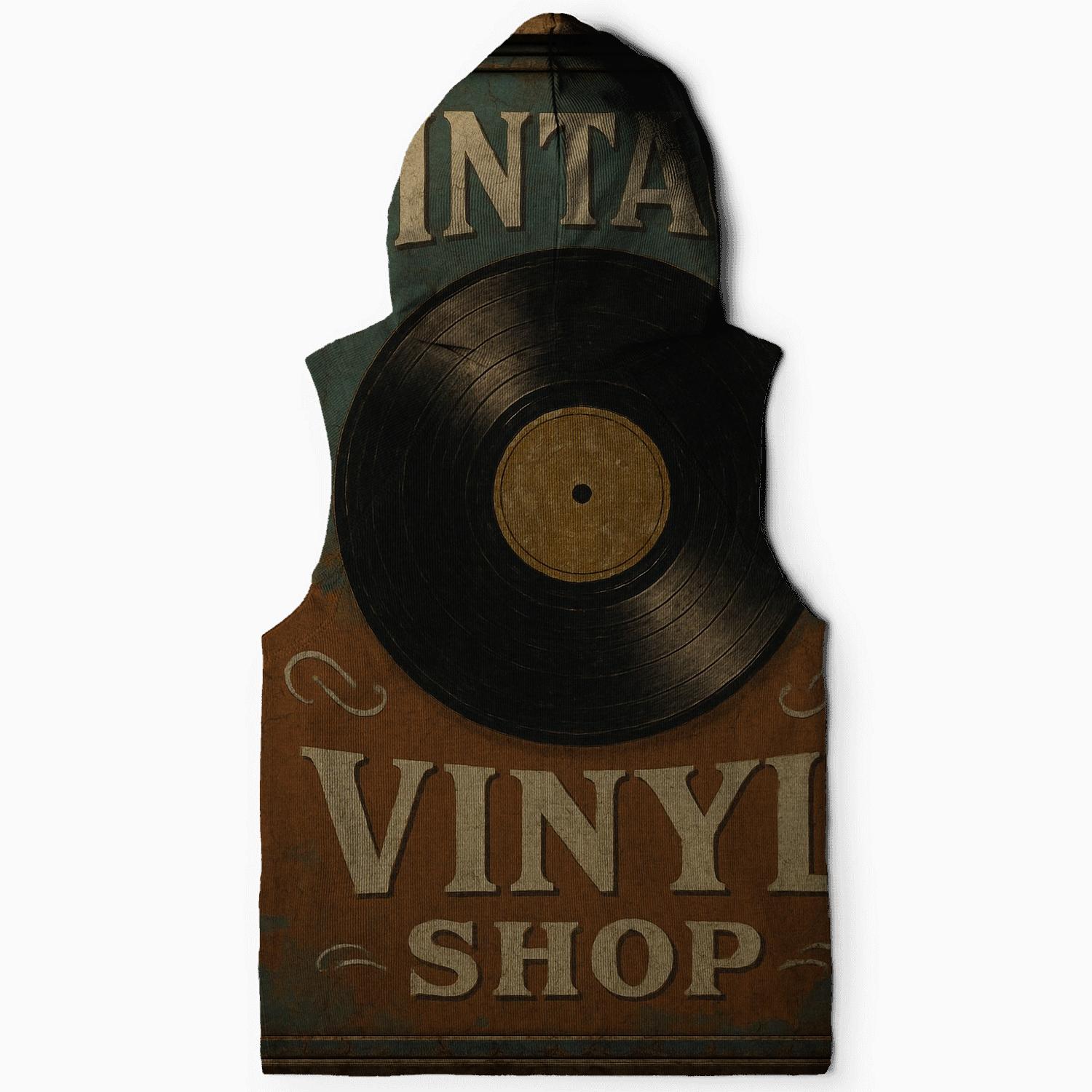 Retro Vinyl Record Storefront Sign zip-up hoodies