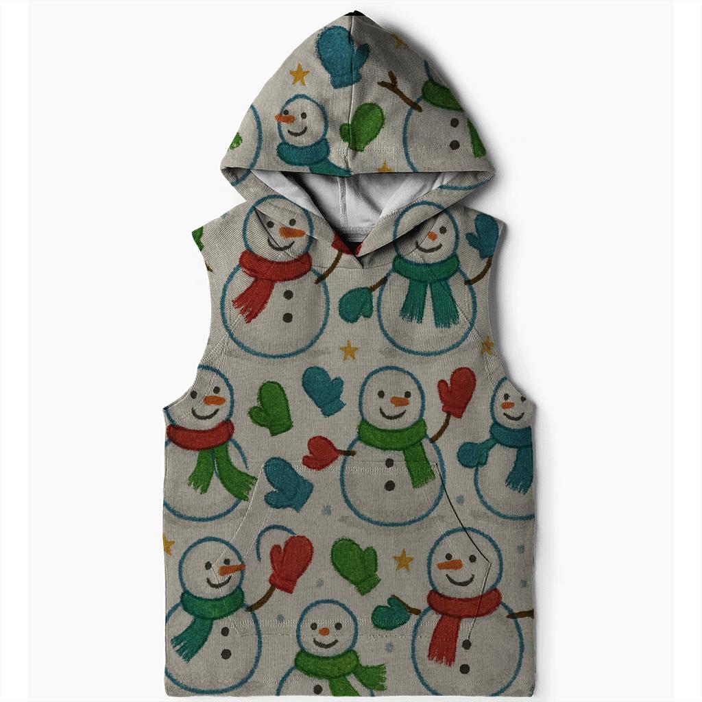Snowman And Mittens Stacked Design premium hoodies