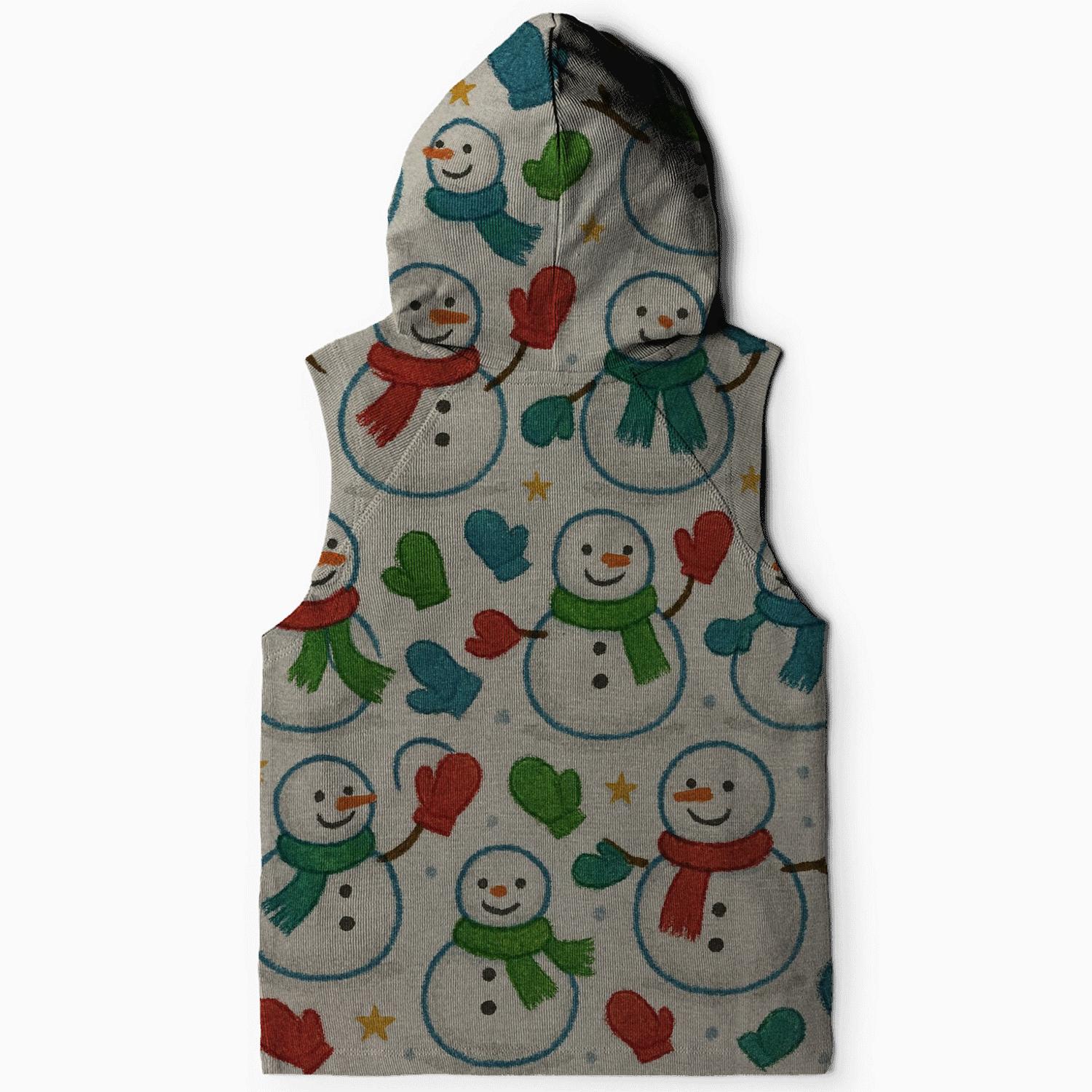 Snowman And Mittens Stacked Design premium hoodies