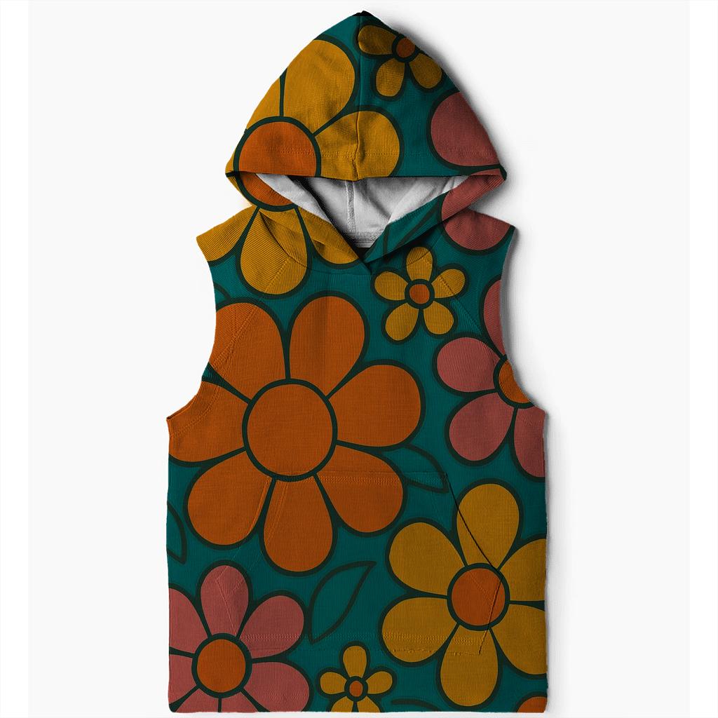 Retro Floral Explosion embroidered hoodies