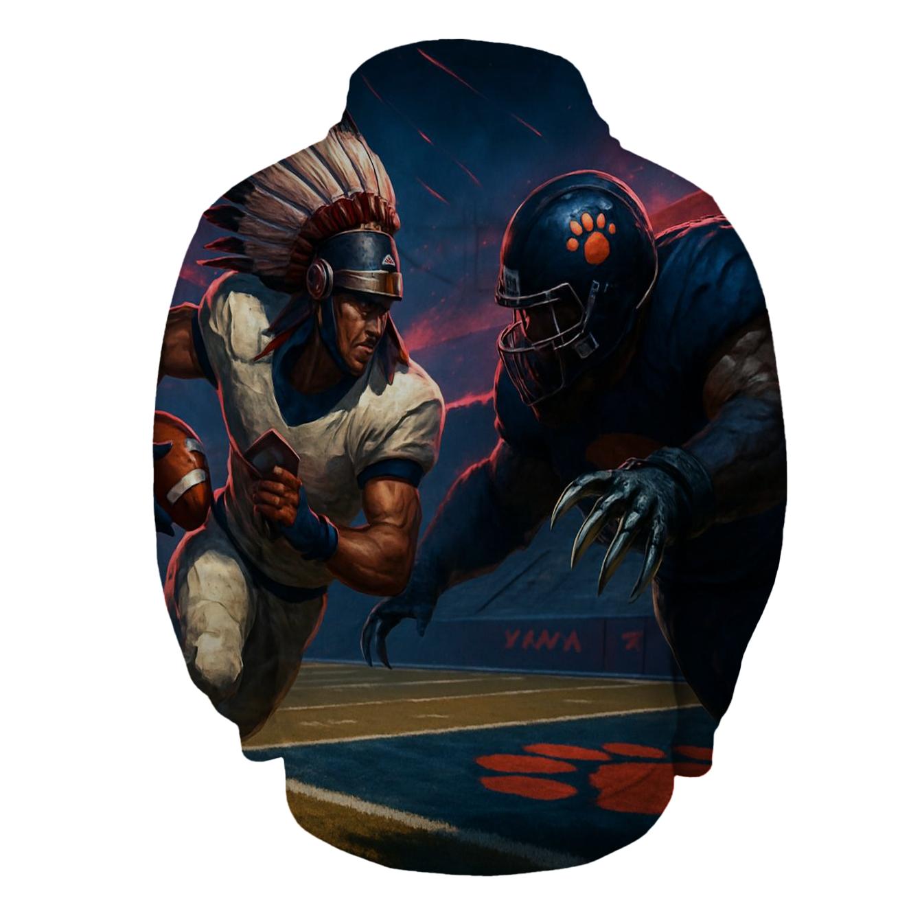 Starlit Gridiron Braves Versus Cubs graphic hoodies