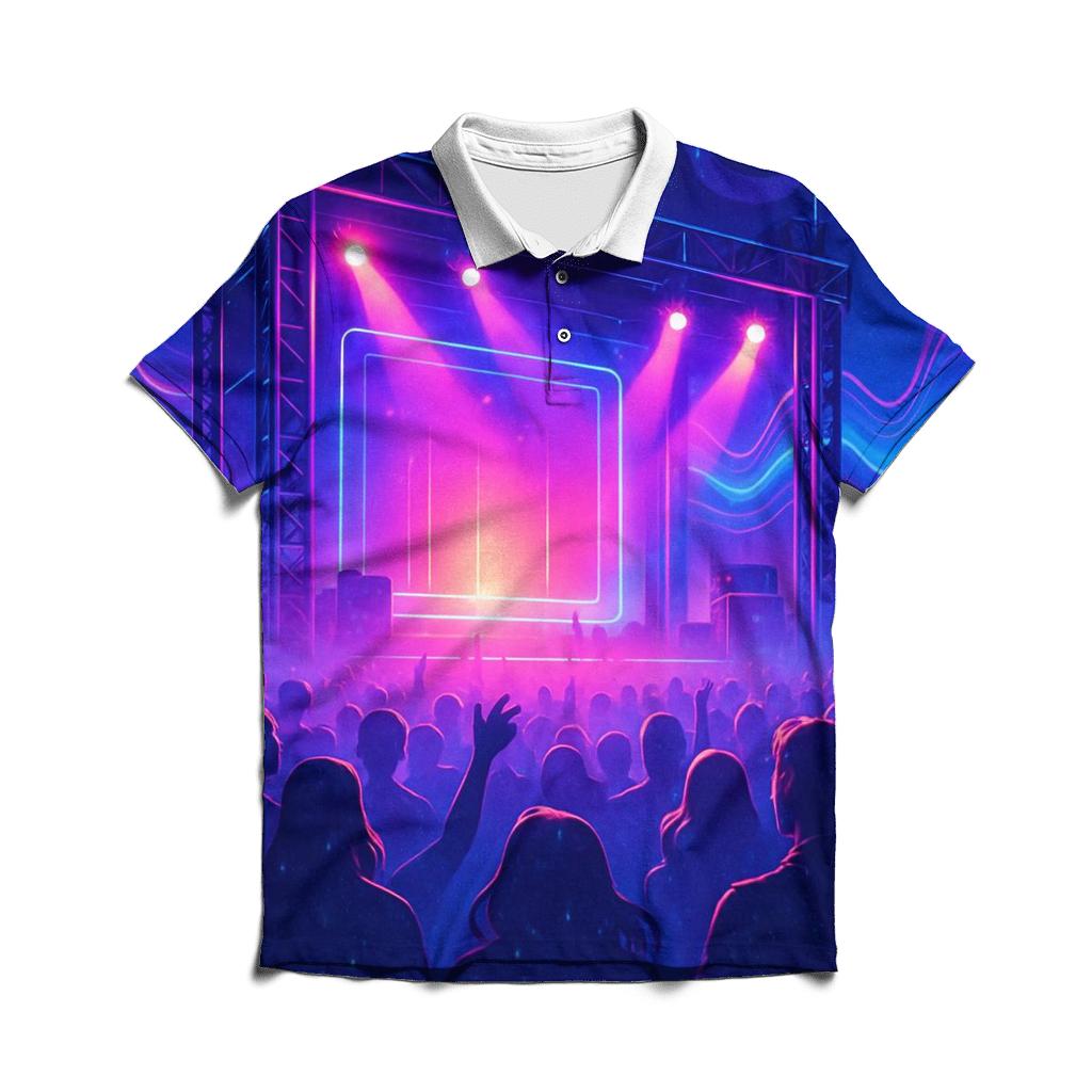 Holographic Pulse embroidered polo tops