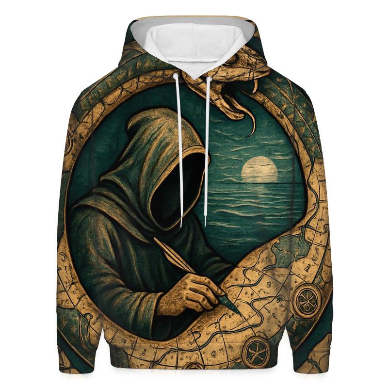 Chronomancer Ouroboros Map embroidered hoodies
