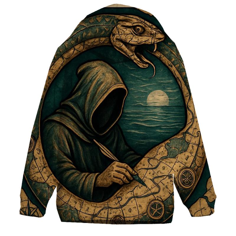Chronomancer Ouroboros Map embroidered hoodies
