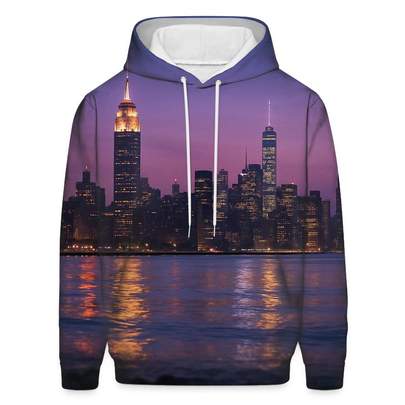 Twilight Reflections On The Hudson printed hoodies