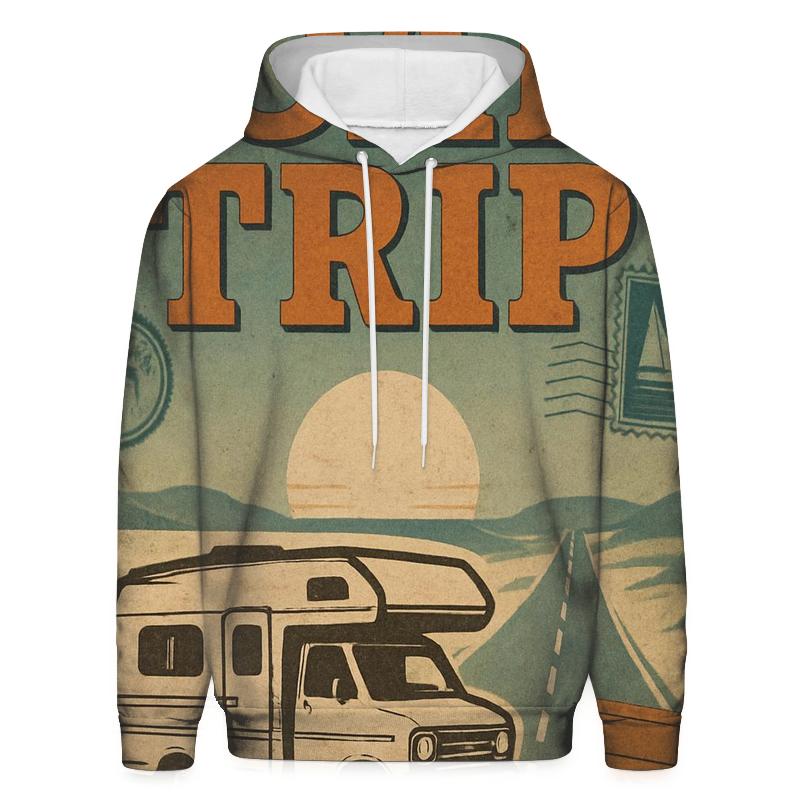 Sunset Roadtrip Travel Poster printed hoodies