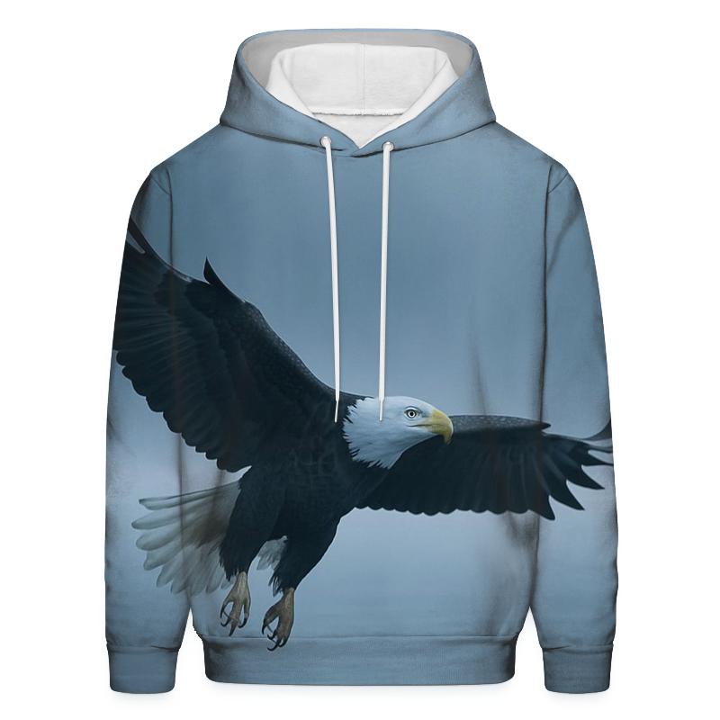 Frosted Beak Silent Glide Bald Eagle premium hoodies