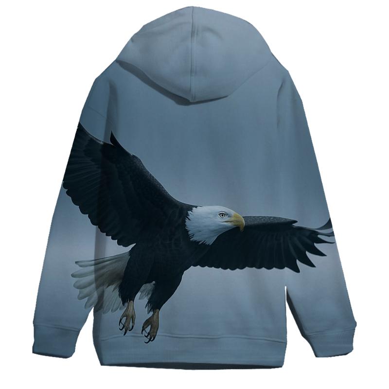 Frosted Beak Silent Glide Bald Eagle premium hoodies