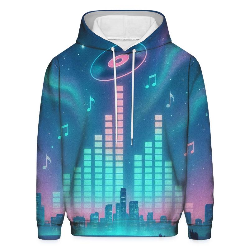 Neon Skyline Equalizer designer hoodies