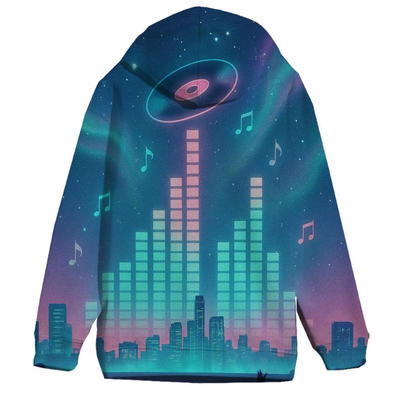 Neon Skyline Equalizer designer hoodies