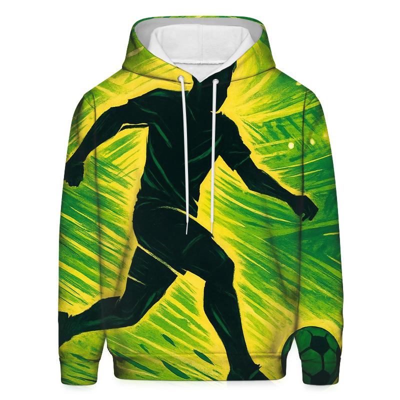 Dynamic Soccer Player lightweight hoodies