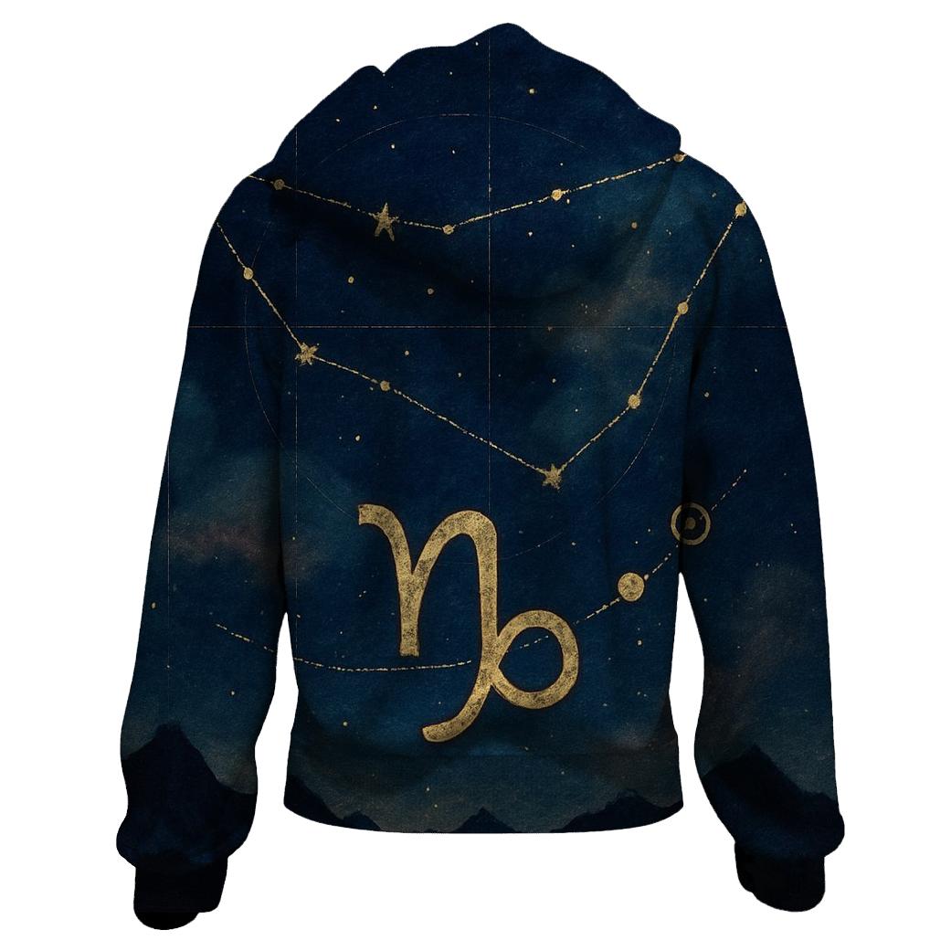 Capricorn Celestial Mountain Chart zip-up hoodies