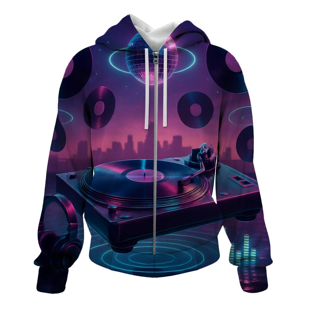 Holographic Turntable Oasis embroidered hoodies