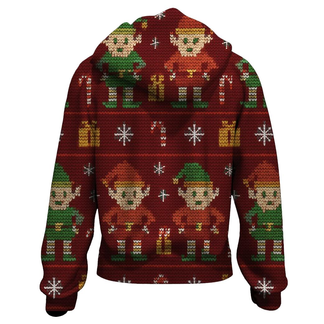 Festive Elf Workshop Panels Design graphic hoodies