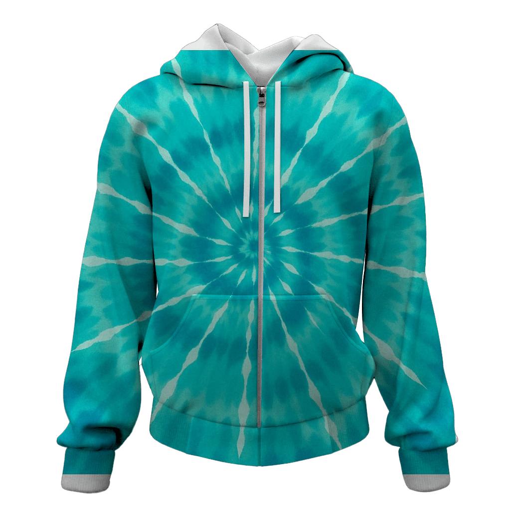 Turquoise Spiral Starburst pullover hoodies