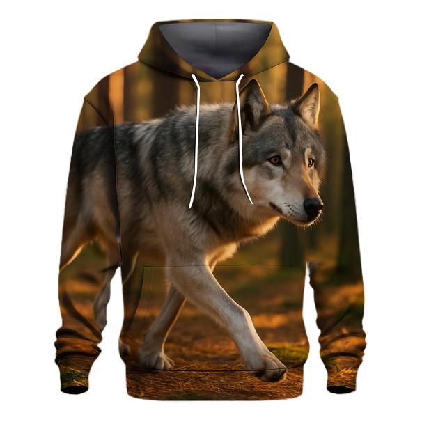 Wolf Among Autumnal Pines designer hoodies