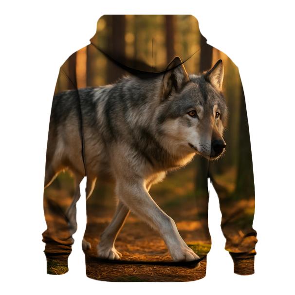 Wolf Among Autumnal Pines designer hoodies