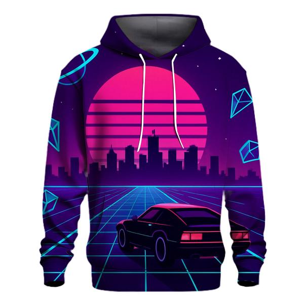 Neon Cosmic Drive printed hoodies