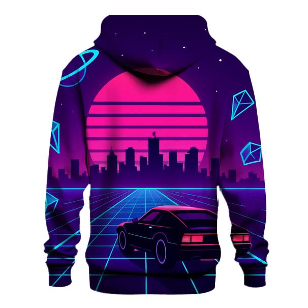 Neon Cosmic Drive printed hoodies