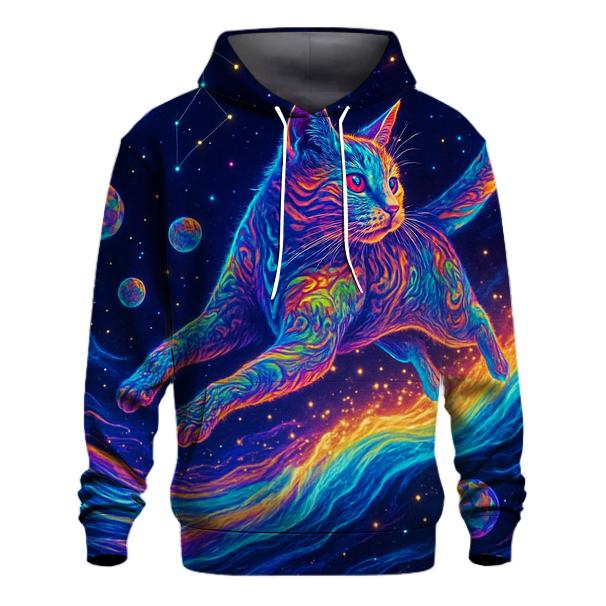 Psychedelic Starwave Cat hoodies fashion