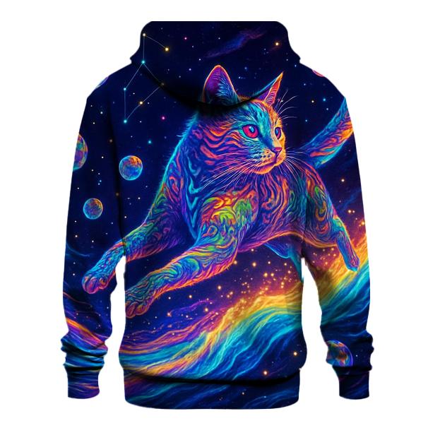 Psychedelic Starwave Cat hoodies fashion