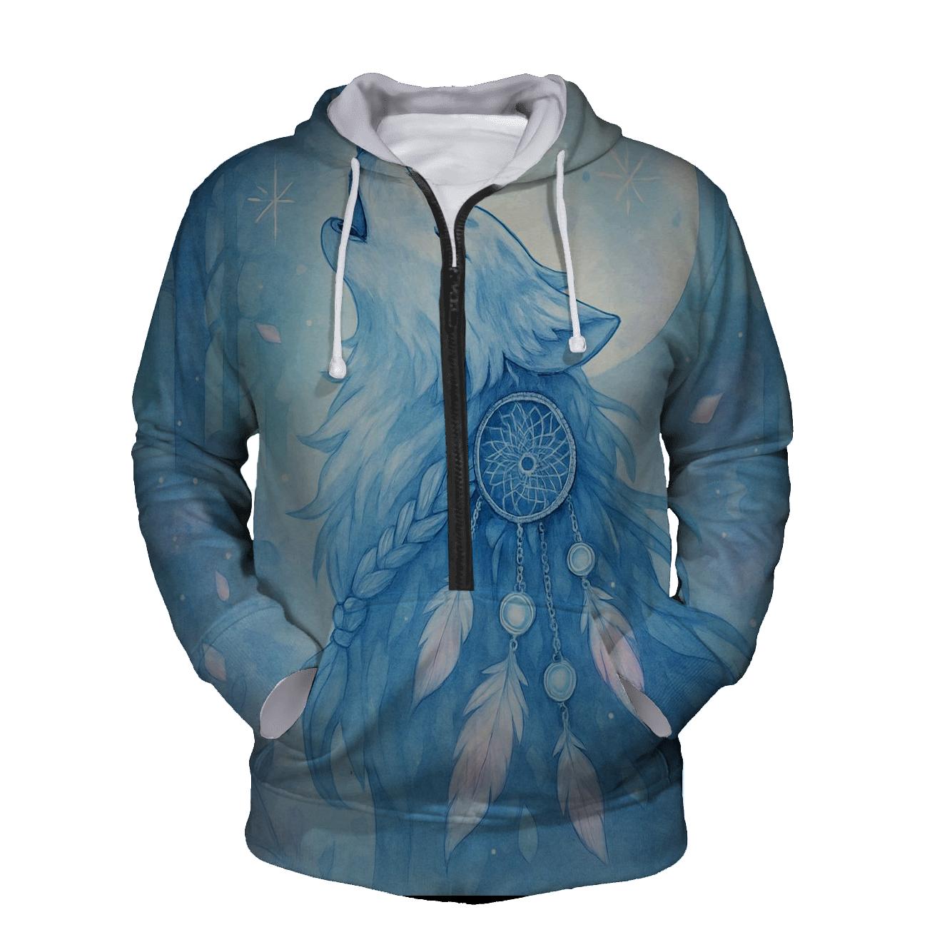 Dreamcatcher Moon Wolf custom hoodies