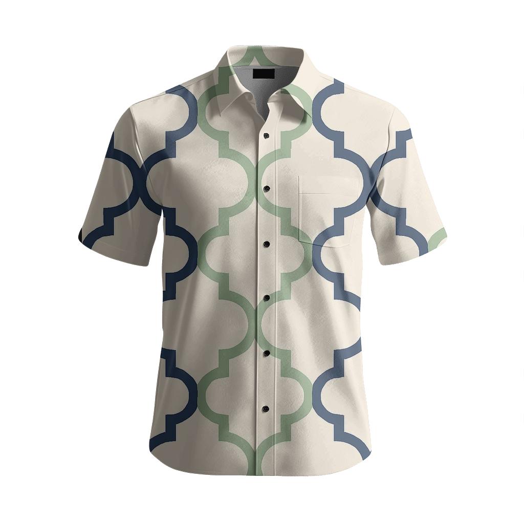 Geometric Nordic Trellis Pattern In Navy And Sage personalized embroidery shirts