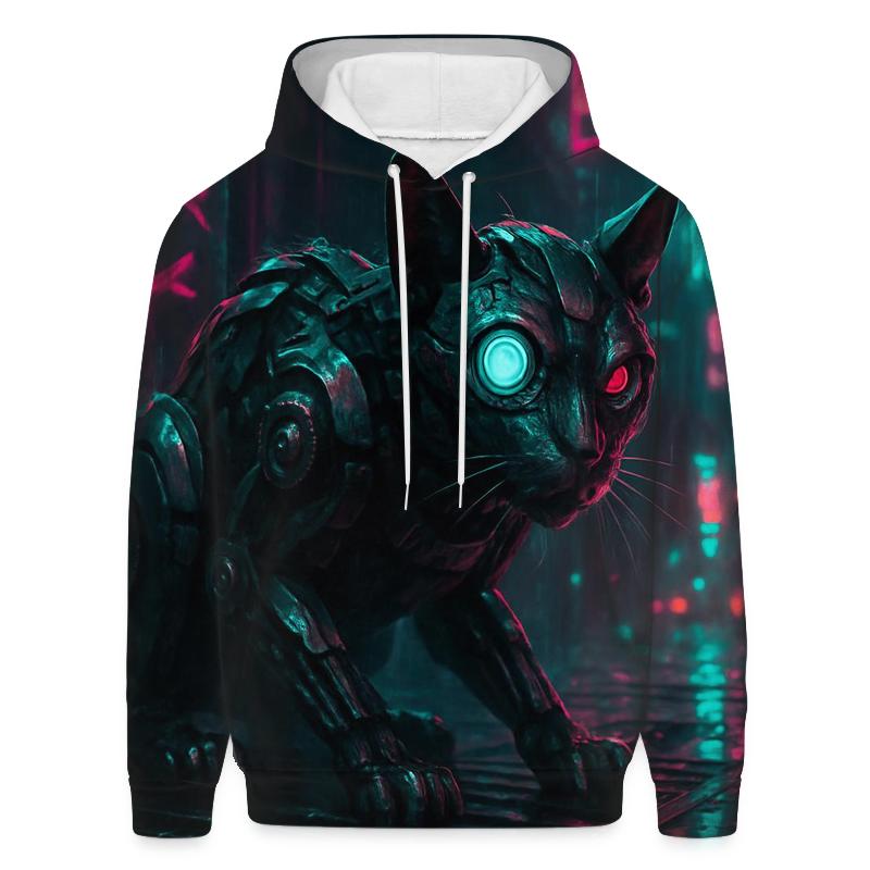 Cyberpunk Alley Clockwork Cat hoodie designs
