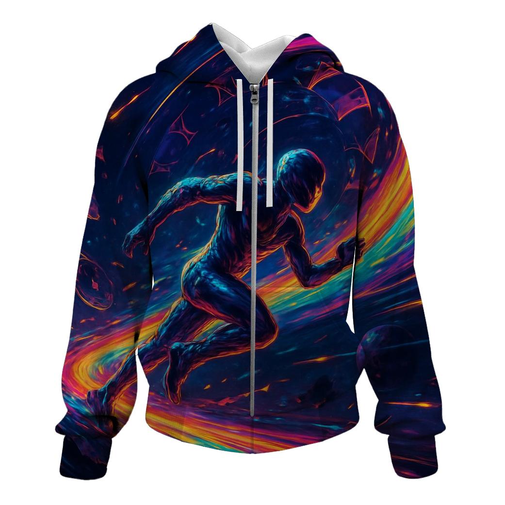 Chromatic Wormhole Runner printed hoodies