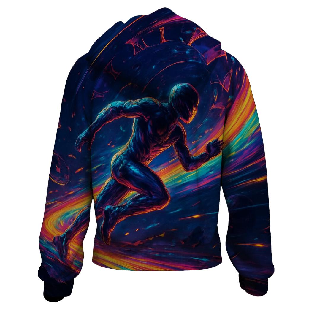 Chromatic Wormhole Runner printed hoodies