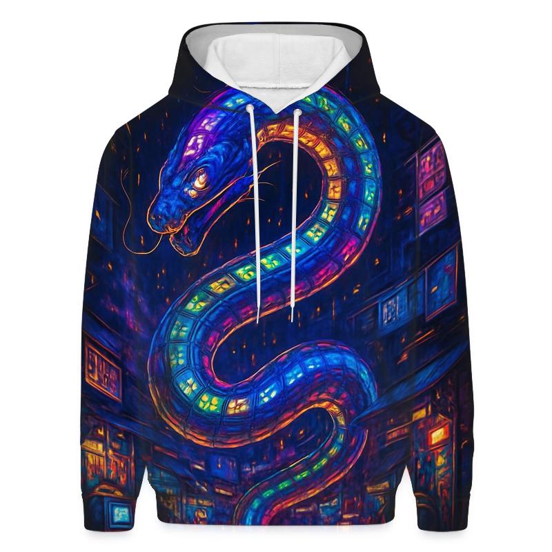 Random Neon Serpent pullover hoodies