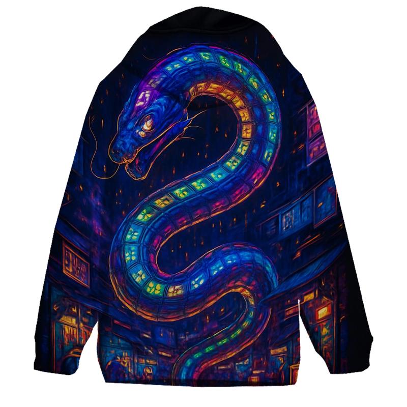 Random Neon Serpent pullover hoodies