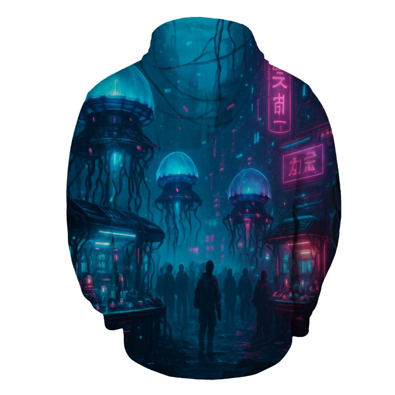 Mechanical Jellyfish Market zip-up hoodies