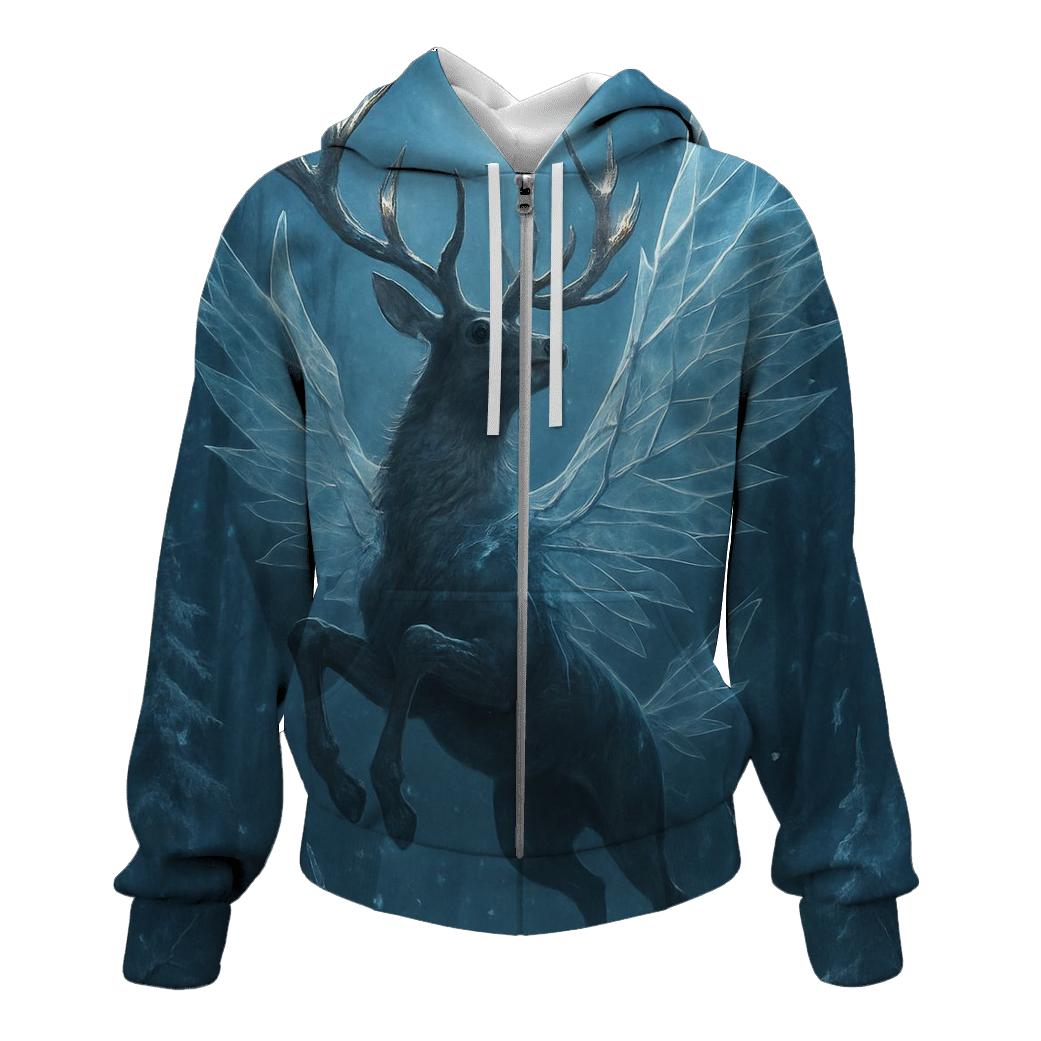 Glasswing Stag Ascension embroidered hoodies