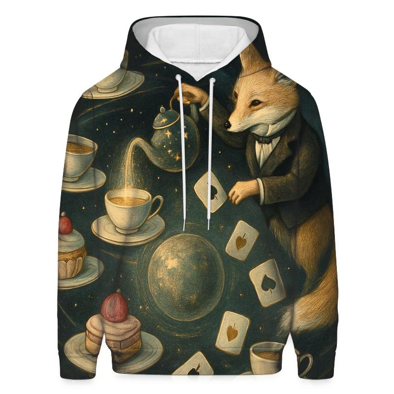 Random Orbiting Tea Party printed hoodies