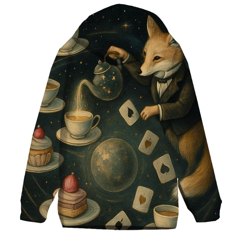 Random Orbiting Tea Party printed hoodies