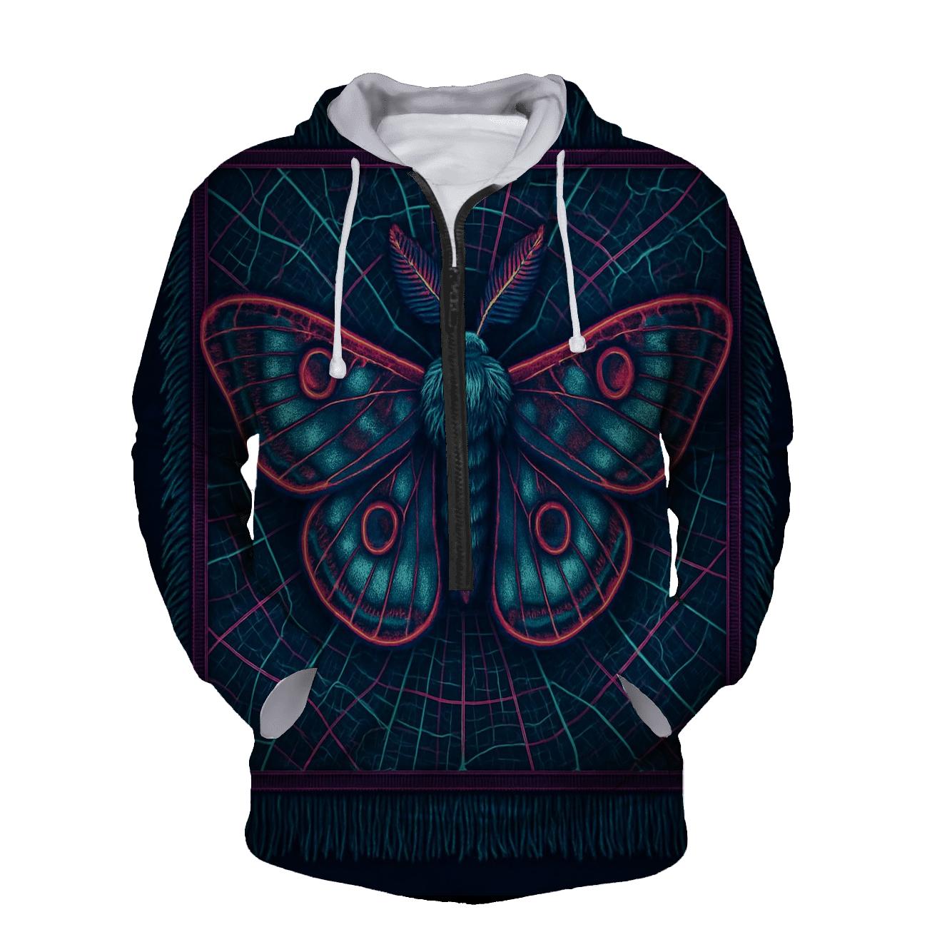 Neon Tapestry Monarch graphic hoodies