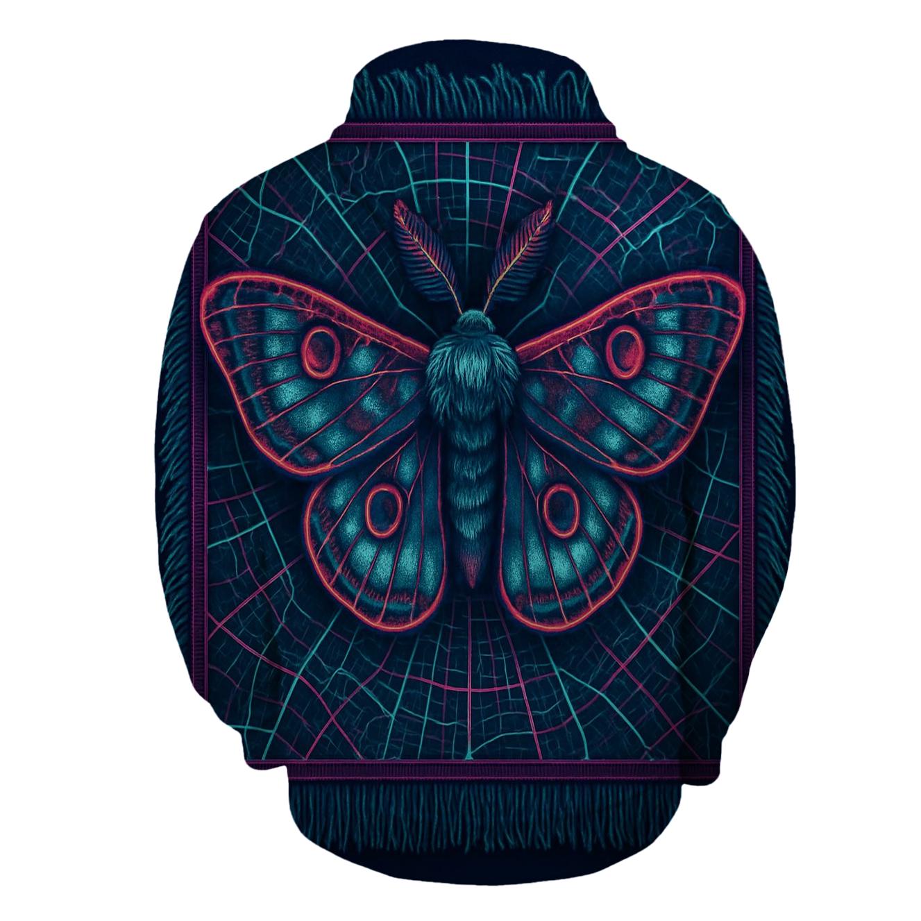 Neon Tapestry Monarch graphic hoodies